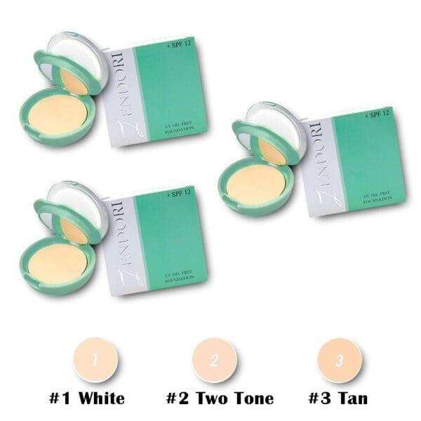 3X ZENDORI UV Oil-Free Foundatuion SPF 12 Makeup Face Powder 8g.