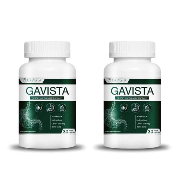 2X Gavista Suffering of GERD Acid Reflux Stomach Ulcers Fast Action 30 Softgels