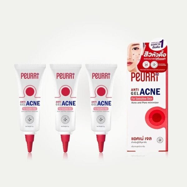 3X Peurri Anti Acne Gel Clear Inflammatory Acne Pimples Blackheads Scars 8g.