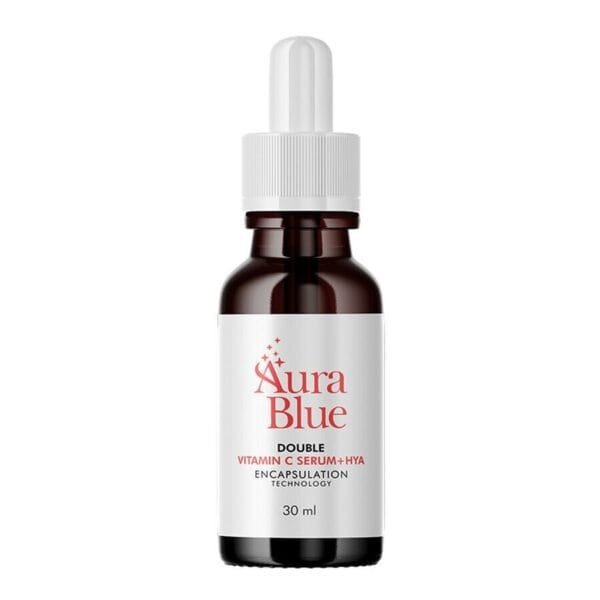 Aura Blue Double Vitamin C Serum+HYA Anti Aging Reduce Dark Spot 30 ml.