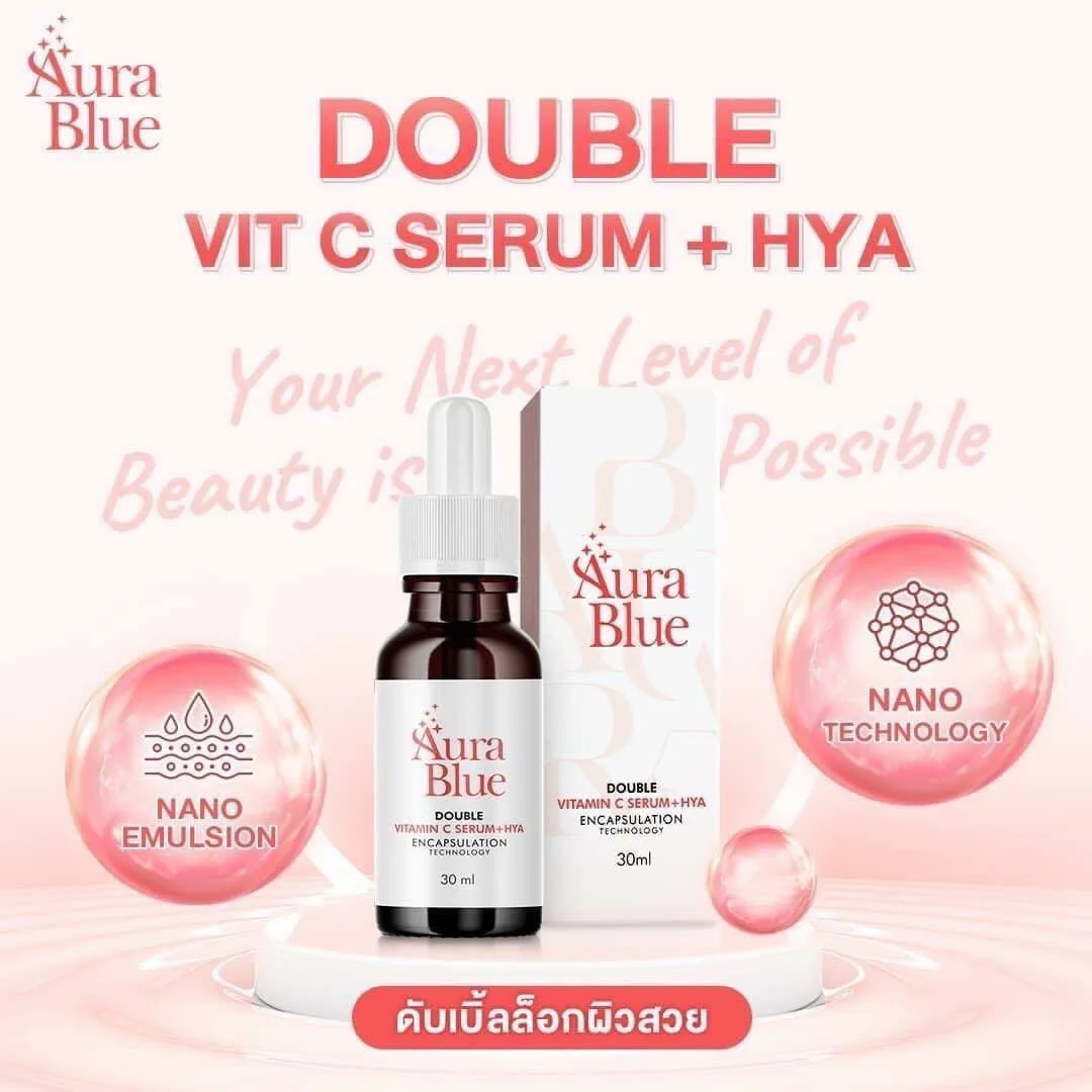 DHL EXPRESS 10X Aura Blue Double Vitamin C Serum+HYA Anti Aging Reduce Dark Spot 30 ml. - Image 2