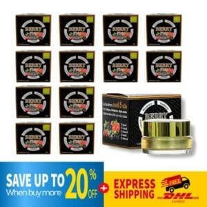 DHL EXPRESS 12X Berry Plus 5X Collagen Extra Whitening Cream 20 g.