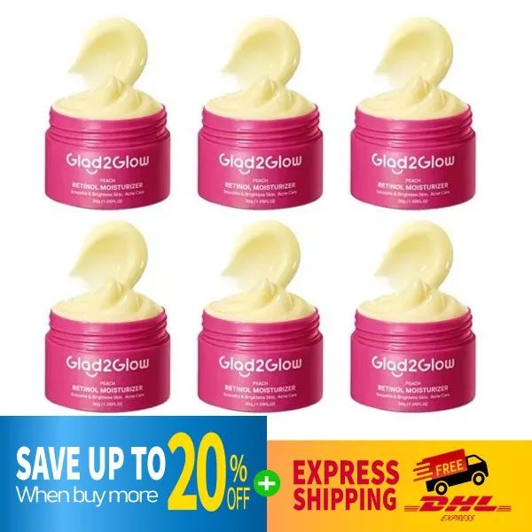 DHL EXPRESS 6X Glad2Glow Peach Retinol Moisturizer 30 g.
