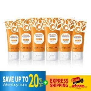 DHL EXPRESS 6X GMEELAN Orange Enzymes Exfoliating Brightening Gel Facial Scrub 50 g.