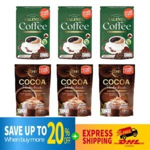 DHL EXPRESS 6X Valenta Coffee + Cocoa Fiber Detox Weight Control 12 Sachets