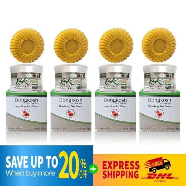DHL EXPRESS 4X BK Bongkoch Gold Plus Nourish Skin Cream + Soap