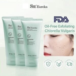 3X SHE Eureka Chlorella Vulgaris Brightening Exfoliating Gel Herbal Extract 50 g.